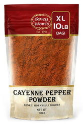 Spicy World frente del empaque de 10 lb mostrando presentación a granel y practicidad