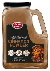 Spicy World frasco 5 lb frontal mostrando etiqueta y tamaño para ahorro