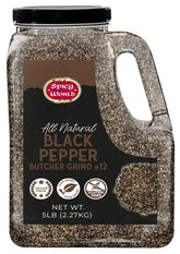 Spicy World frasco 5 lb frontal mostrando envase y marca, conveniencia para chefs