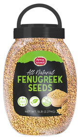 Spicy World frasco de 5 lb de semillas de fenogreco, almacenamiento duradero