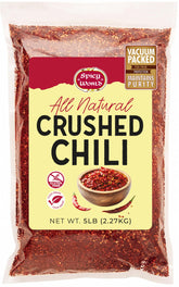 Spicy World bolsa frontal 5 lb mostrando cantidad y valor a granel