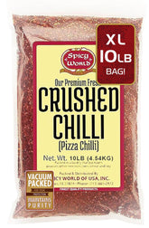 Spicy World frente del empaque de 10 libras mostrando sello al vacío y volumen