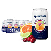 Spindrift lata frontal Cosnopolitan mostrando diseño y beneficio de sabor real