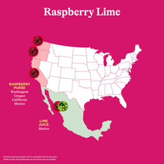 Etiqueta Spindrift Raspberry Lime detalle de ingredientes reales