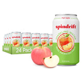 Spindrift lata frente mostrando diseño y sabor Fuji Apple, refresco natural