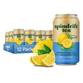 Spindrift lata frente mostrando etiqueta clara y refrescante