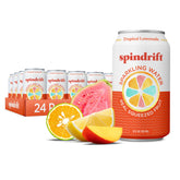 Spindrift lata frontal mostrando tropical lemonade y diseño refrescante