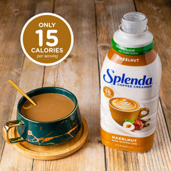 SPLENDA botella junto a regla para comparar tamaño y rendimiento por porción