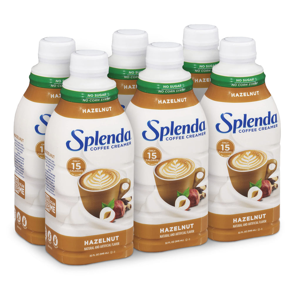 SPLENDA botella frontal con crema de avellana mostrando diseño y conveniencia