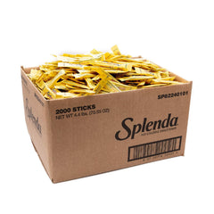 SPLENDA empaque frontal de 2000 sobres mostrando ahorro y conveniencia