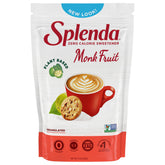 Splenda mostrando frente del empaque, ingrediente natural y ahorro