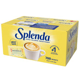 SPLENDA sobre frontal mostrando marca y cantidad, conveniencia inmediata