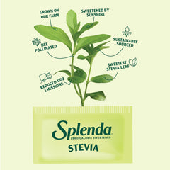 SPLENDA sobre junto a una taza de café demostrando uso inmediato y ahorro calórico
