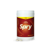 Spry frasco frontal mostrando 550 chicles canela, práctico para llevar