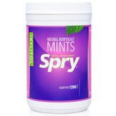 Spry empaque frontal Berry Blast mostrando la cantidad y beneficio sin azúcar