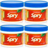 Spry envase frontal de mints canela, muestra tamaño y cantidad
