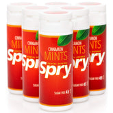 Spry mints canela envase frontal mostrando diseño y conveniencia