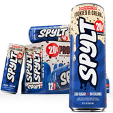 Spylt lata frontal cookies & cream mostrando diseño y beneficio energético
