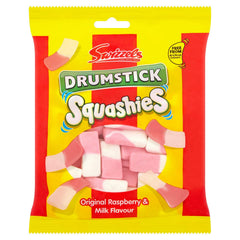 Squashies Drumstick frontal envase individual sabor frambuesa, ideal para un snack