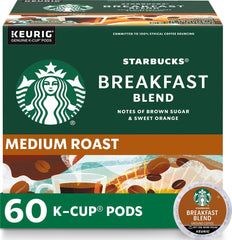 Starbucks paquete frontal mostrando 60 cápsulas K-Cup y conveniencia inmediata