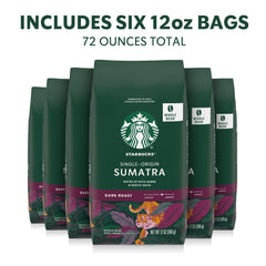 Starbucks Sumatra primeros planos de granos destacando aroma