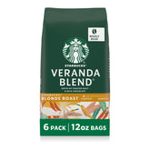Starbucks empaque Veranda Blend al frente mostrando diseño y beneficios