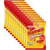 Starburst empaque frontal mostrando las 12 bolsas y colores frutales