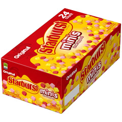 Starburst empaque frontal mostrando las 24 bolsas y fácil identificación del producto