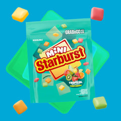 Starburst minis textura cerca que destaca elasticidad y masticabilidad