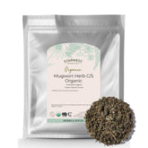 Starwest Botanicals bolsa frontal mostrando mugwort orgánico, confianza en calidad