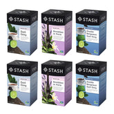 Stash empacado frontal mostrando las seis cajas del surtido y variedad de sabores, conserva frescura