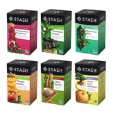 STASH frente del empaque mostrando las seis cajas saborosas y variedad