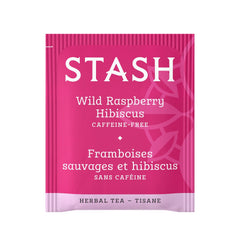 Taza humeante de Stash Wild Raspberry Hibiscus con vapor, sabor frutal inmediato