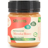Steens frasco frontal Manuka mostrando etiqueta clara y confianza