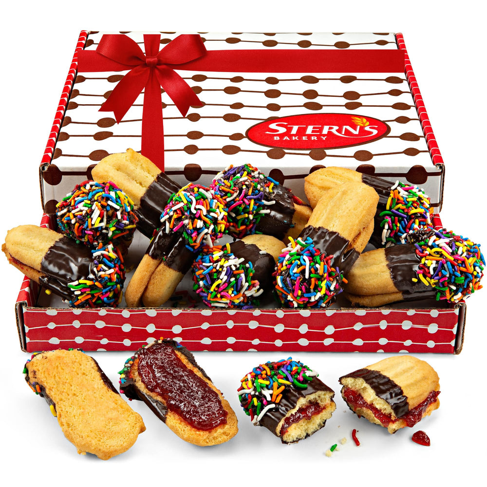Stern's Bakery caja frontal elegante mostrando 10 galletas, perfecta para regalo