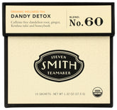 STEVEN SMITH TEAMAKER empaque frontal mostrando Dandy Detox orgánico y beneficios de conveniencia