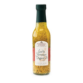 Stonewall Kitchen botella frontal del aceite ajo parmesano resaltando presentación