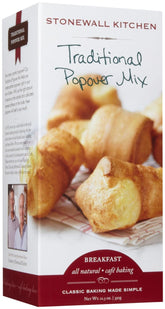 Stonewall Kitchen envase de mezcla para popovers mostrando diseño y marca, ideal para regalos