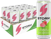 STORM lata frente mostrando etiqueta guayaba y fresa para energía inmediata
