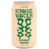 Strange Water lata frontal mostrando diseño y beneficio de hidratación natural