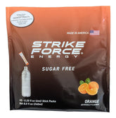Strike Force frente del sobre naranja mostrando diseño y conveniencia