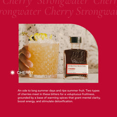 Strongwater líquido rojizo goteando, revela textura y concentración
