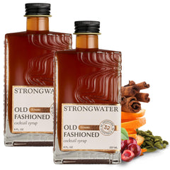 Strongwater frasco frontal, presentación clara y lista para servir