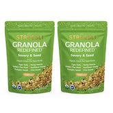Struesli paquete frontal mostrando marca y mezcla crujiente, ideal para snacks saludables