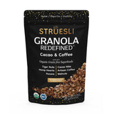 Struesli frente del paquete mostrando diseño y beneficios orgánicos