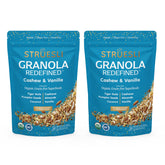 Struesli paquete frontal mostrando marca y variedad, conveniencia inmediata