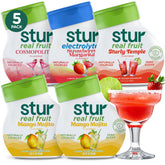 Stur frentes pack variedad mostrando las cinco botellas y un beneficio de sabor natural