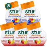 Stur pack variedades frontal mostrando botellas y etiquetas, sabor atractivo