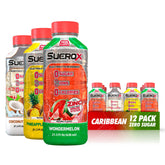 SueroX vista frontal del Caribbean Pack, hidratación tropical inmediata