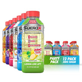 SueroX pack frontal mostrando 12 botellas y conveniencia para eventos
